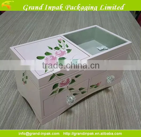 High Quality Wooden Jewelry Storage and Display With Flower Drawing photo-2