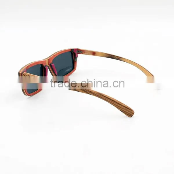 Nature Wood Surface Skateboard Wood Sunglasses 100% UV Protections Factory Outlet photo-4