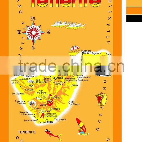 100% Cotton 21 s *21s Reactive Printed Map Design Beach Towel for Wholesale photo-5