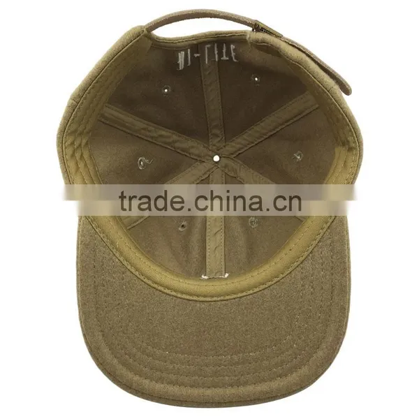 Khaki Color Unisex 6 Panel Fashion Custom Corduroy Cap Snapback With Leather Strap Metal Buckle Closure photo-3