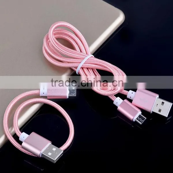 Nylon Woven USB Cable for V8 Micro Usb Data Cable for HTC Sony Xiaomi Smart Phone photo-5