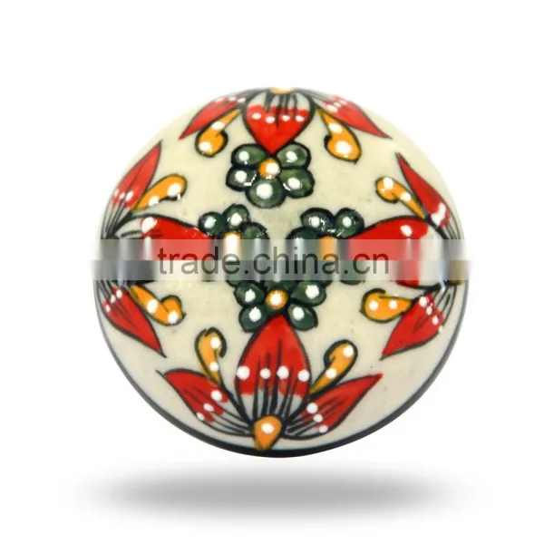 Ceramic Tomato With Yellow Flower Print Knob photo-6