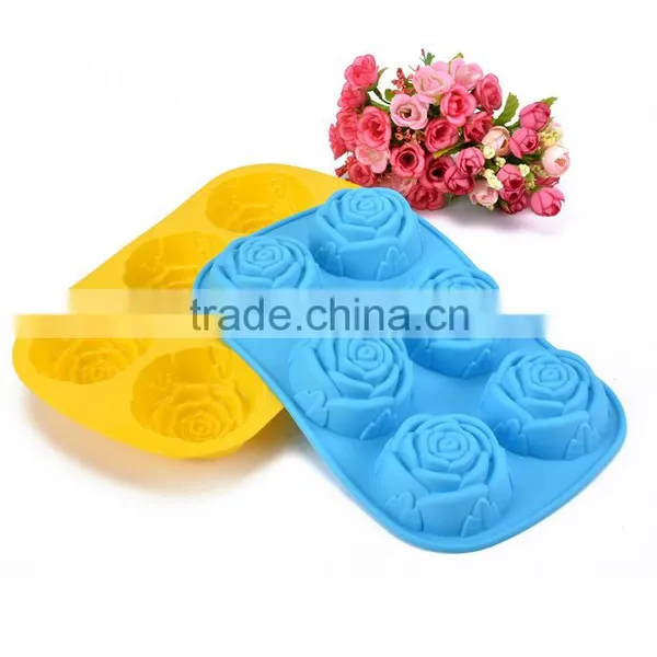 Unique Rose Shape Food Grade Silicone Soap Candle Chocolate Jelly Cake Mold photo-5