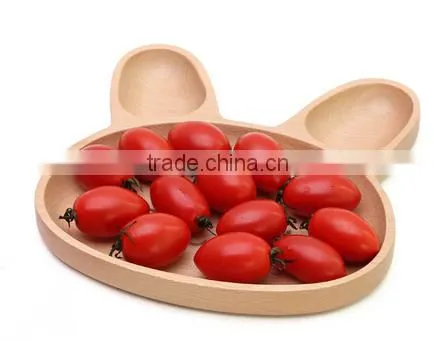 Kids Dinner Plate,beech Wood Food Tray,rabbit Shape Tray photo-2