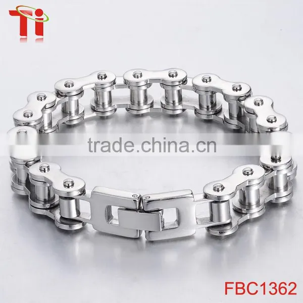 Good Quality Bicycle Link Chain Stainless Steel Mens Hand Biker Bracelet Jewelry photo-4