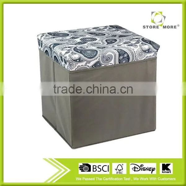 Foldable Grey Large Size Storage Stool