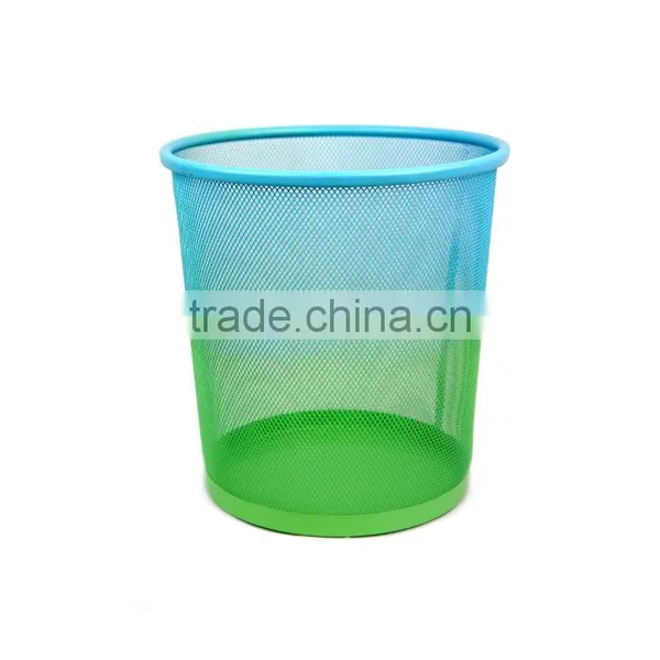 Store More Metal Mesh Trash Can Wastebasket Green Blue photo-3