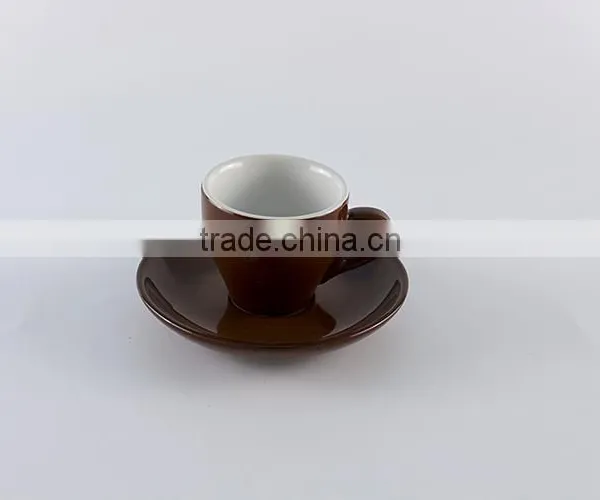 Best Selling Bulk Products Cup Ceramic Black Coffee Mugs and Saucers photo-3