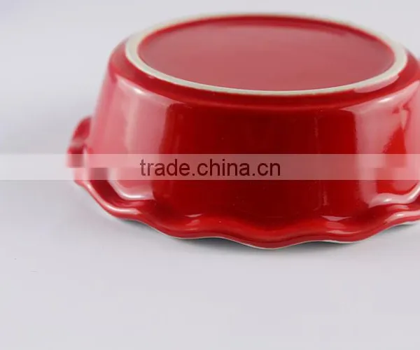 China Suppliers Kitchen Cookware Ceramic Baking Pans With Red Handle photo-6