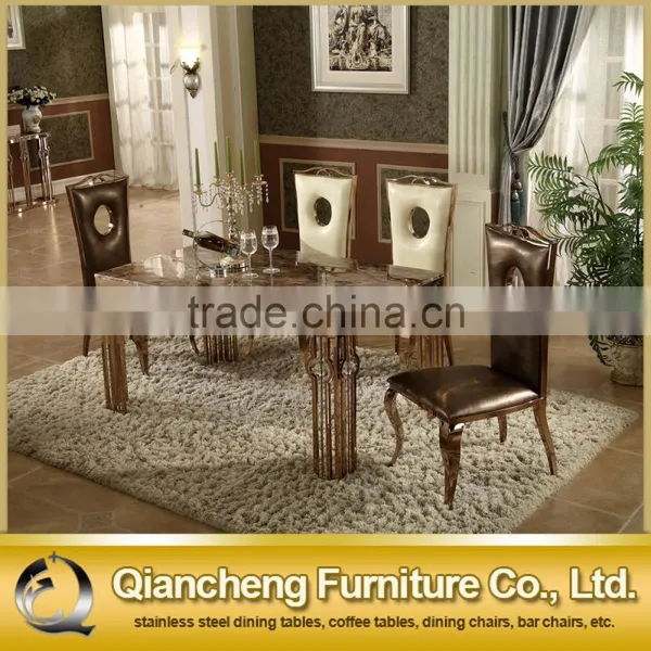 Rose Golden Stainless Steel Dining Table With Crystal Decoration photo-3