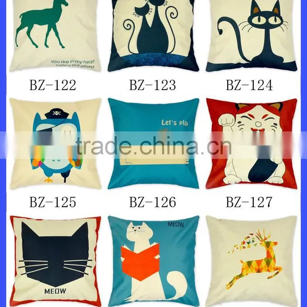 17.7" x 17.7 " High Quality Hemp Christmas Deer Pillow Case for Sofa photo-6