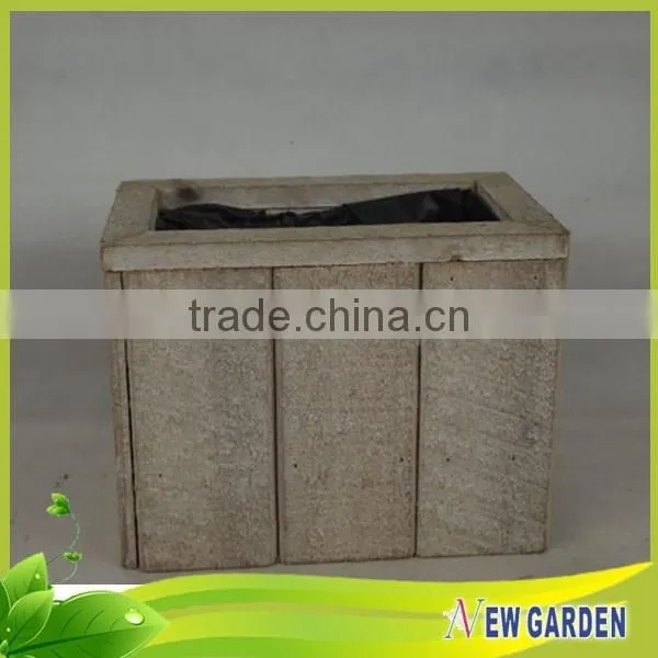 Eco-friendly Retangle Wooden Planter ,Handmade Slat Wood Basket photo-5