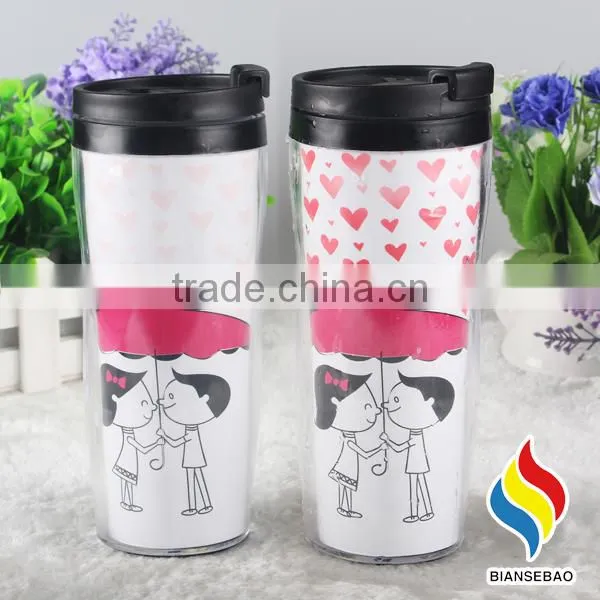 Reusable Plastic Bubble Tea Cup Paper Insert Travel Cup photo-5