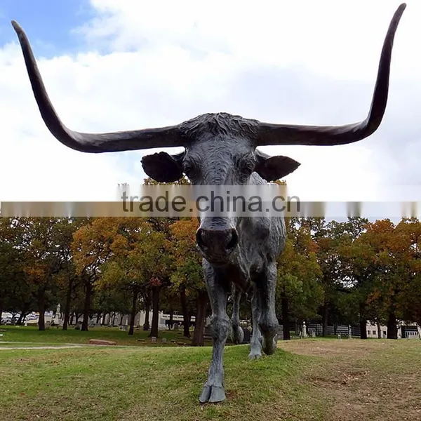 2015 Hot Sale Garden Decor Bronze Longhorn Steer Sculpture photo-3