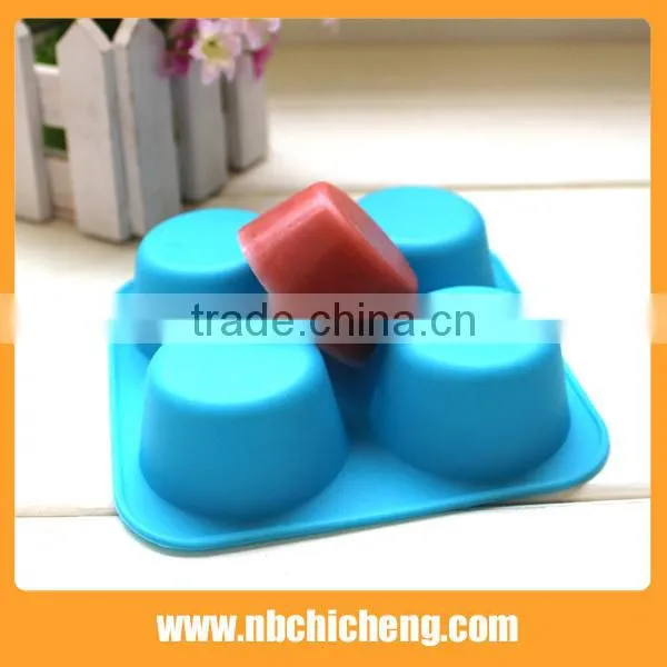 Cute 4 Holes Silicone Cake Moulds 4 Cup Cake Mold photo-2
