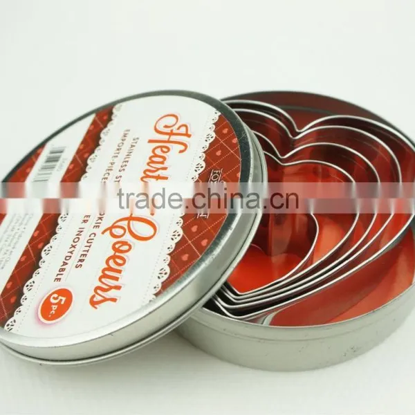 47097 5pcs Heart Shape Stainless Steel Cookie Cutter Set photo-4
