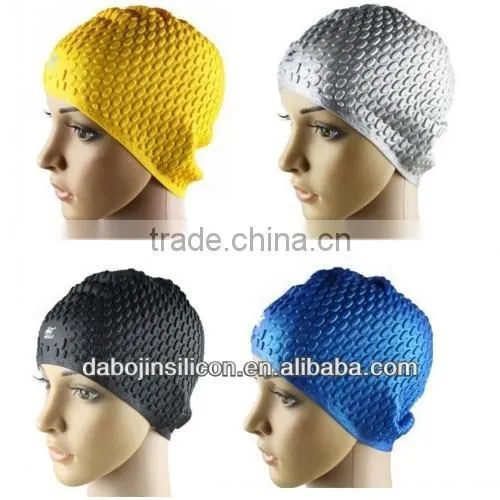 2014 Fashion Colors Printed Silicone Swimming Caps, Promotion Swim Cap, Kids Swim Cap photo-5