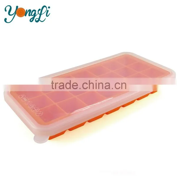 Wholesale Fresh Baby Ice Food Tray With Lid 21 Silicone Ice Cube photo-3