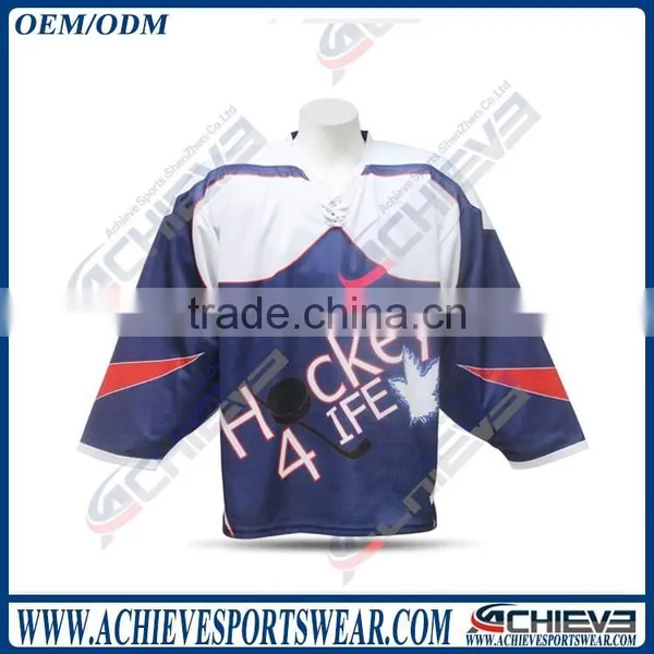 Custom Sublimation New Style Mesh Fabric Team Set USA Ice Hockey Jersey photo-3