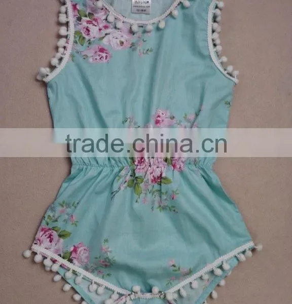 2017 Ponpon Floral Baby Romper Months Girls 100% Cotton Rose Vintage no Minimum Quantity. Etsy Item photo-2