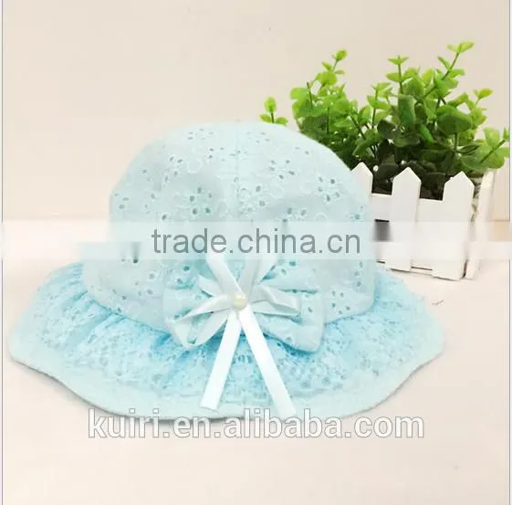 Baby Lace Little Girls Princess Lace Hollow Out Bowknot Kids Sunhat photo-3