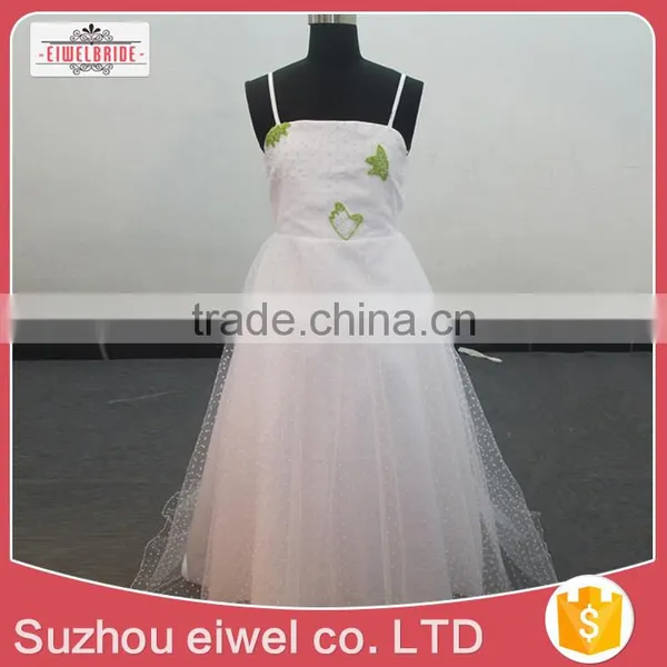 Spaghetti Strap White Flower Girl Dress Patterns Free