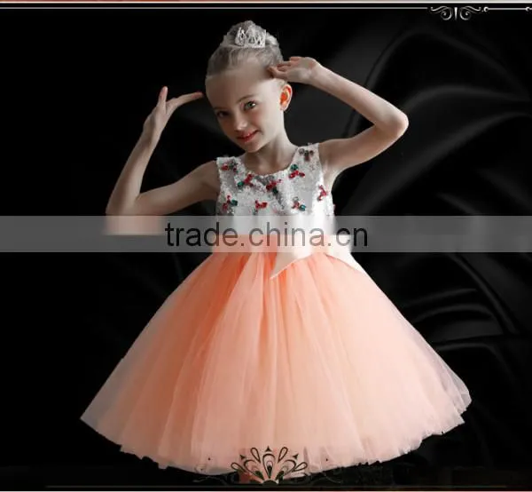 Hot Sale Wedding Dress For Flower Girls Pretty Girl Summer Dress For Performance Fancy Kids Clothing GD90427-8 photo-2