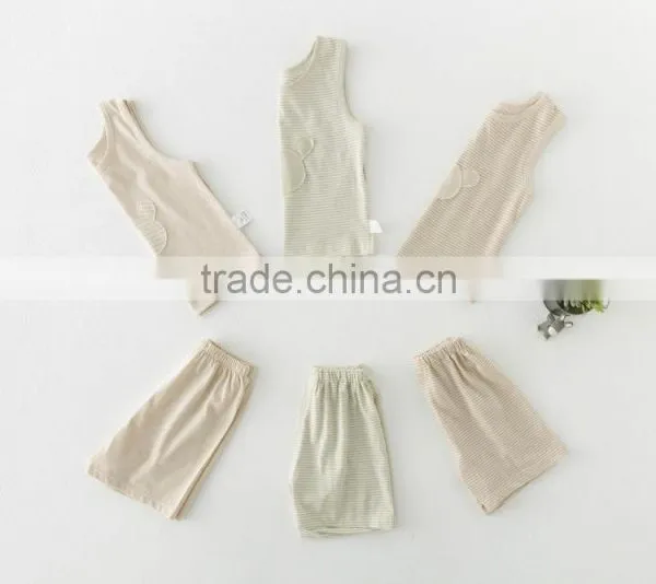 Wholesale 100% Organic Cotton Baby Clothing Sets Baby Organic t Shirt and Short Pants Set Baby Boy Girl t Shirt photo-3