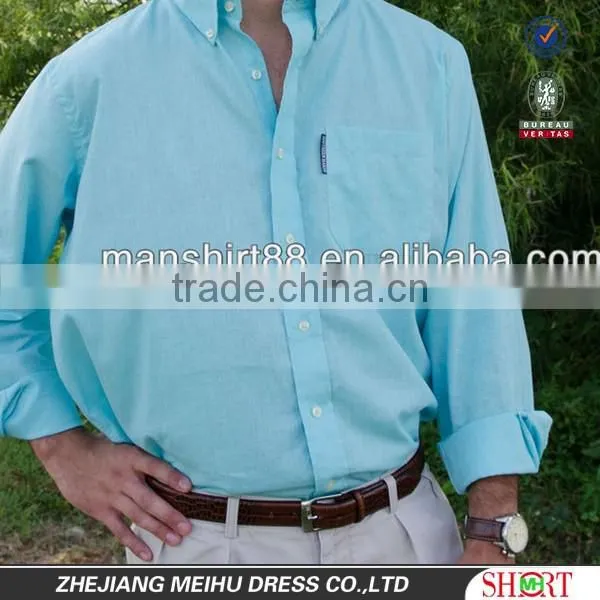 2016 New Men's Cotton Linen Long Sleeve Button Down Shirring Barrel Cuff Pocket Dress Shirt photo-2