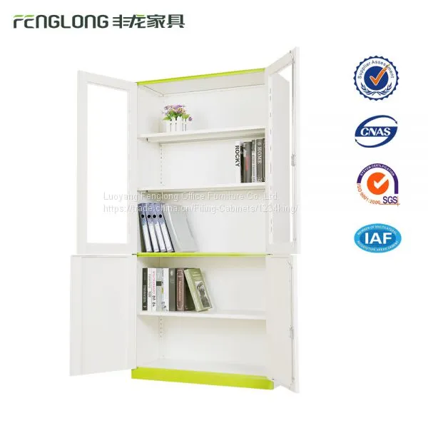 Stainless Steel Filing Cabinet With New Thin Edge Design 2 Glass Doors File Cabinet photo-3
