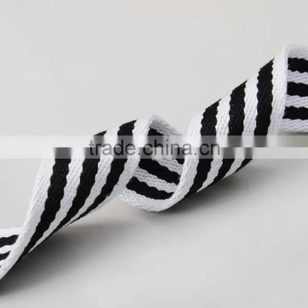White Black Canvas Striped Polyester Webbing photo-2