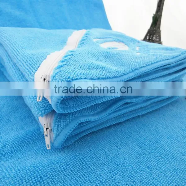 2017 Hot Selling Microfiber Sport Towel,gym Towel With Zipper Pocket Textile for Travel photo-4