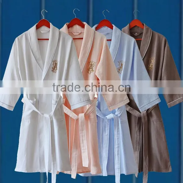 Soft Cotton Waffle Women Bathrobe, 100% Cotton Wholesale Bath Robe photo-2