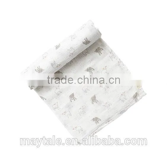 100% Organic Cotton Muslin Swaddle Blanket 47"x47" photo-4