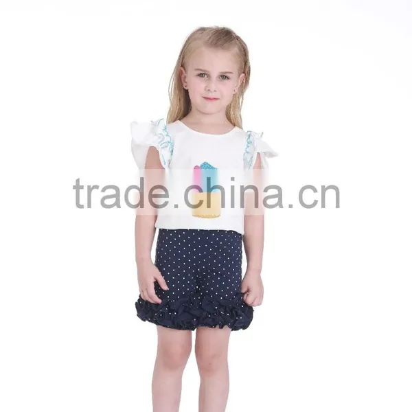 Wholesale Blank Baby Clothes Toddler Summer Pants Girls Icing Ruffle Shorts photo-4