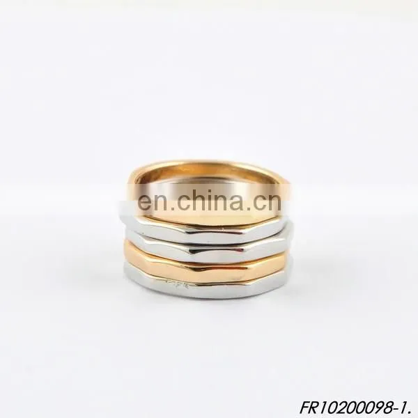 Set Of 6 Gold And Silver Plated Alloy Screw Nut Shaped Rings photo-2
