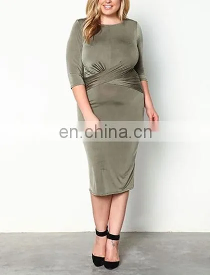 Fashion Xxxxl Womens Wrap Front Dress Silky Wholesale Plus Size Women Clothing photo-2