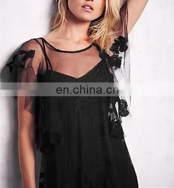 Lace Fabric SeeThrough Style Ballroom Dress Women BlackTulle Backless Sexy Mini Party Dress photo-4
