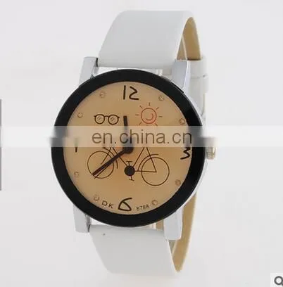 2017 New Women Wristwatch Fashion Casual Watches Cute Cartoon Bike Genuine Leather Watches Women Quartz Watch photo-3