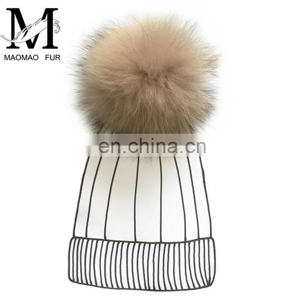 Top Quality Large and Fluffy Large Pompoms / Real Racoon Fur Pompoms photo-5