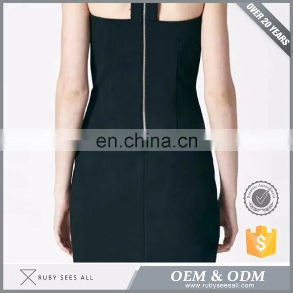 Womens Sleeveless Tight Plain Black Mini Skirt photo-5