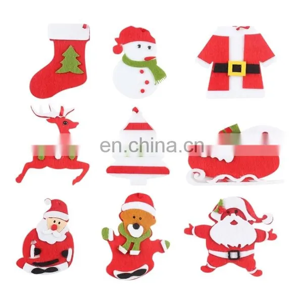 Dropshipping 10 PCS Christmas Red Nonwoven Small Pendant Christmas Tree Hanging Decorations photo-3