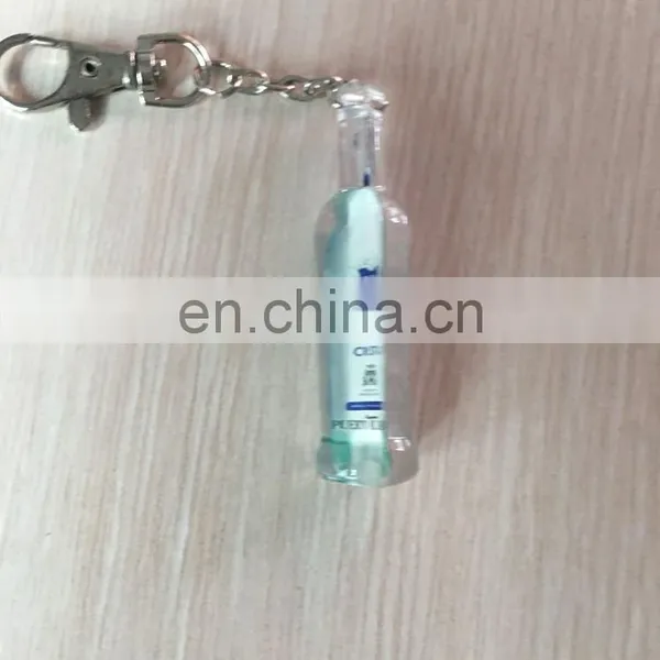 Promotional Gifts Logo Printing Insert Acrylic Bottle Shaped Keychain photo-3