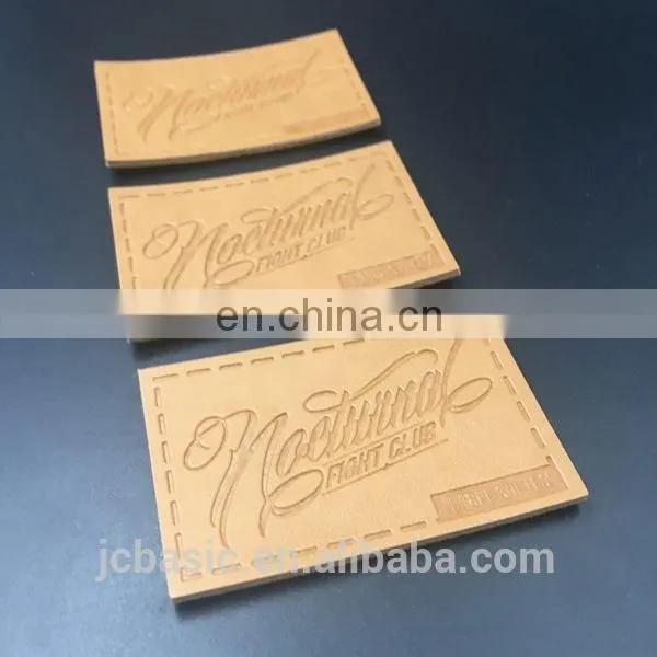 Custom Branded Jeans Denim Embossed Leather Patch Label photo-2