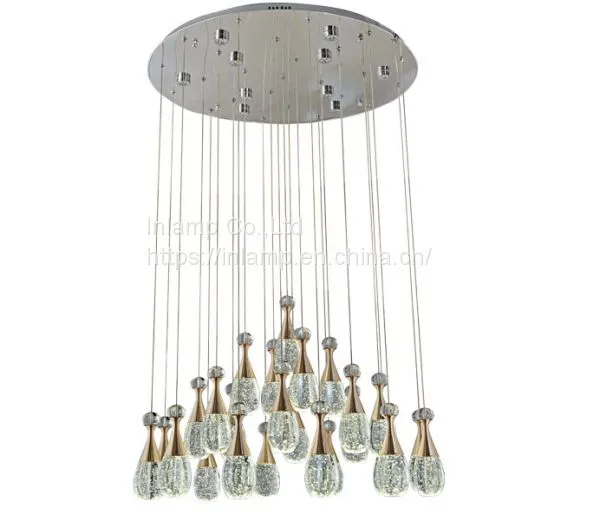 Fashion Gold Color Crystal Perfume Hanging Lights With Handmade Acaleph photo-3