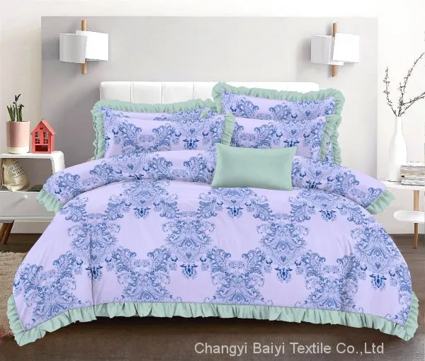 Custom Woven Fabric 100% Polyester Disperse Printing Hotel Bed Sheets for Home Textiles photo-4