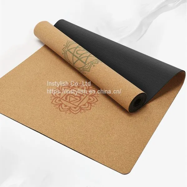 Eco-friendly Non-slip Natural Cork Rubber Yoga Mat photo-2