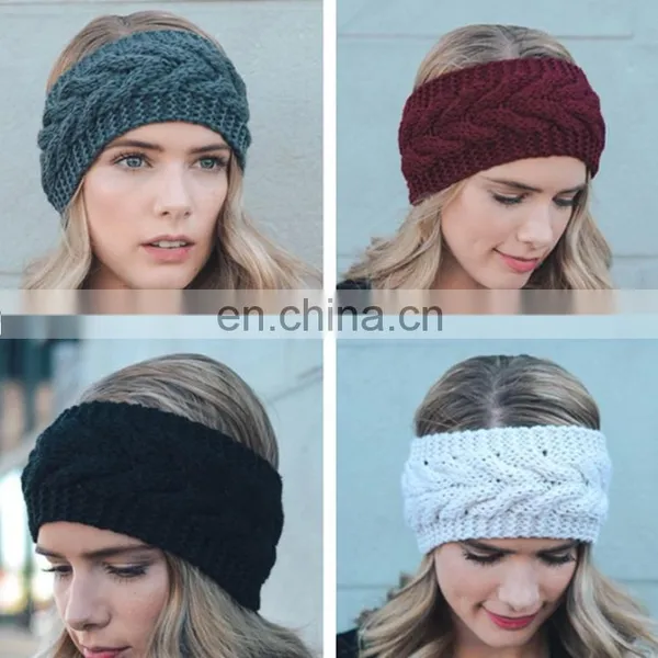 China Supplier Fashion Different Style Blue Purple Flexible Knitted Winter Hair Wool Band Band photo-5
