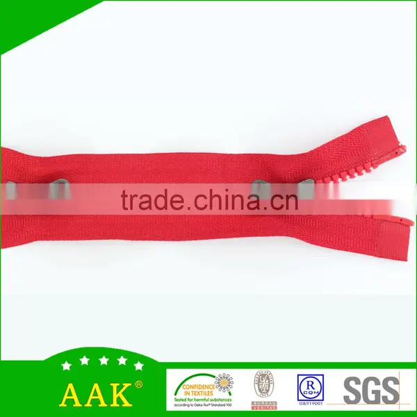 3# Plastics Zippers Bags Delrin Open End Double Sliders Zippers With Thumb Puller photo-3