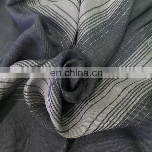 Pure Linen Cotton Yarn-dyed Fabric Woven Linen Striped Dress Fabric photo-3